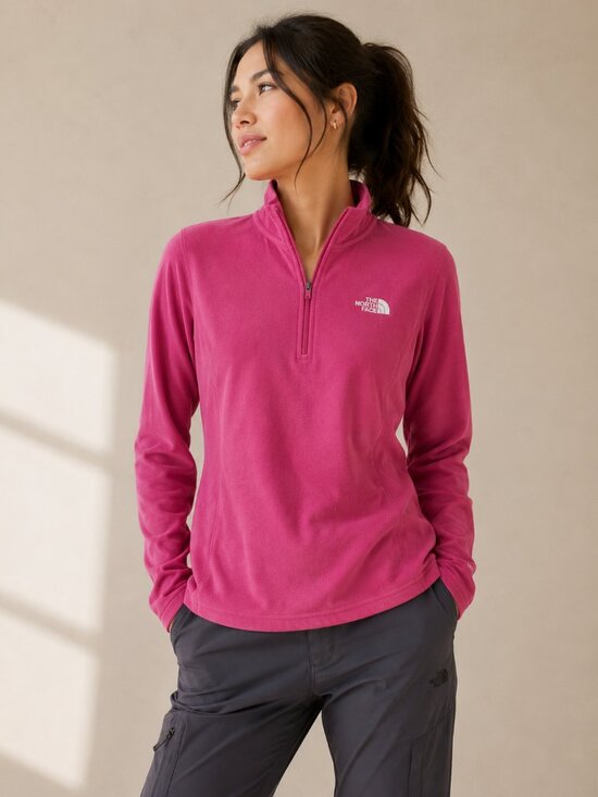The North Face Sweaters - The North Face Polartec Raspberry Fleece 1/4 Zip Pullover Top Size Large